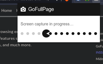 Screenshot of the extension GoFullPage capturing a page